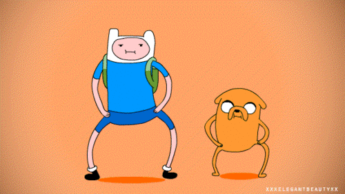 Finn-and-Jake-Dancing-Raving-All-Night-Long-On-Adventure-Time.gif