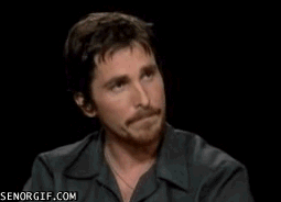 When your friend introduces you to someone for the first time, and leaves  to take a phone call. | Christian bale, Funny gif, What is like