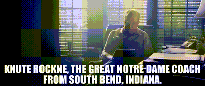 YARN | Knute Rockne, the great Notre Dame coach from South Bend, Indiana. |  The Judge (2014) | Video gifs by quotes | 791ee93c | 紗