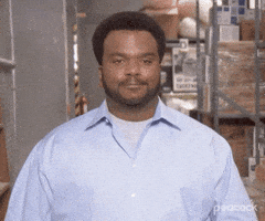 The Office gif. Craig Robinson as Darryl raises and clenches his fists in frustrated, sarcastic joy. Text, Yay!