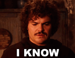 a man with a mustache says  i know 