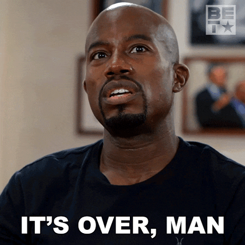 a man says it 's over man in front of a picture of obama