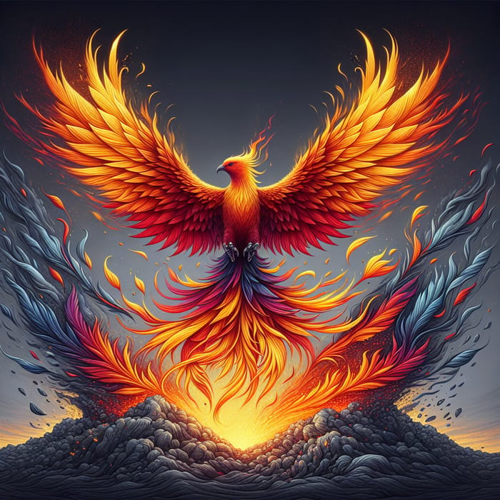 Phoenix Rising from Ashes | Illustration