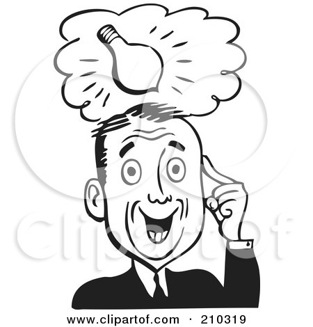 210319-Royalty-Free-RF-Clipart-Illustration-Of-A-Retro-Black-And-White-Businessman-With-A-Light-Bulb-Idea.jpg