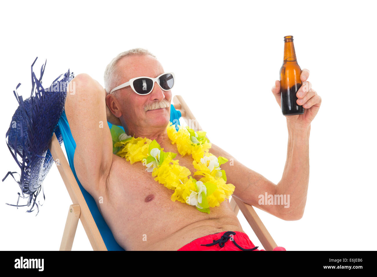retired-man-on-vacation-sitting-in-beach-chair-drinking-beer-E6JEB6.jpg