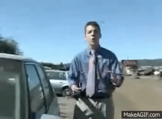 News Reporter Can't Break Into Car FAIL! on Make a GIF
