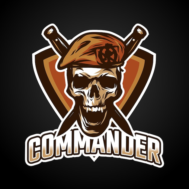 Premium Vector | Commander mascot esport logo design
