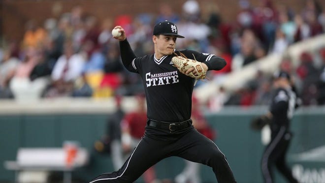 Mets draft choice, Mississippi State pitcher J.T. Ginn, here during his freshman year, had Tommy John surgery in March.